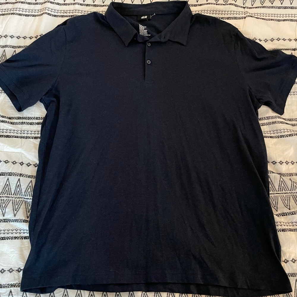H&M dark navy polo shirt